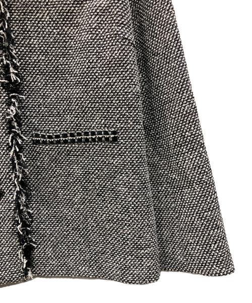 UNITED ARROWS TOKYO（ユナイテッドアローズトウキョウ）UNITED ARROWS TOKYO (ユナイテッドアローズトウキョウ) 2トーン ツイードライク ノーカラー ジャケット ホワイト×ブラック サイズ:Mの古着・服飾アイテム