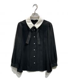 M'S GRACY（エムズグレイシー）の古着「パールボタンブラウス」｜ブラック