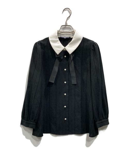 M'S GRACY（エムズグレイシー）M'S GRACY (エムズグレイシー) パールボタンブラウス ブラック サイズ:40の古着・服飾アイテム