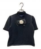 M'S GRACYエムズグレイシー）の古着「半袖ニット」｜ブラック