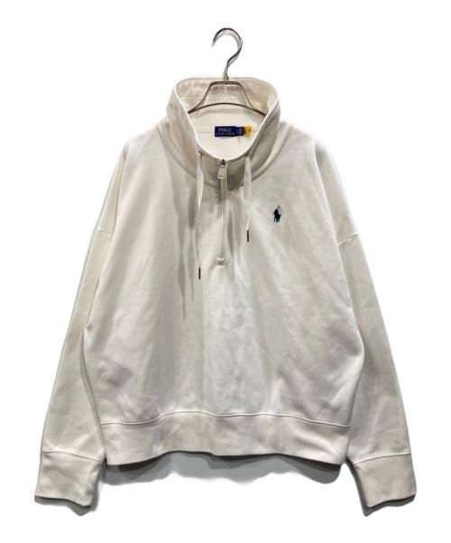 POLO RALPH LAUREN（ポロ・ラルフローレン）POLO RALPH LAUREN (ポロ・ラルフローレン) ハーフジップスウェット ホワイト サイズ:XLの古着・服飾アイテム