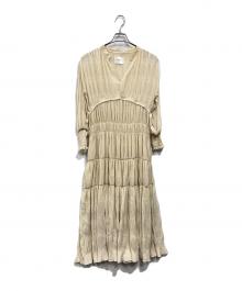 Ameri（アメリ）の古着「SHIRRING PLEATS DRESS」｜アイボリー