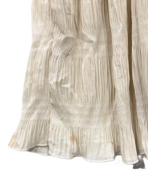 Ameri（アメリ）Ameri (アメリ) SHIRRING PLEATS DRESS アイボリー サイズ:Mの古着・服飾アイテム