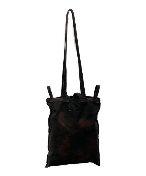 MM6 Maison Margiela（エムエムシックスメゾンマルジェラ）MM6 Maison Margiela (エムエムシックスメゾンマルジェラ) 反転ロゴキャンバストートバッグ ブラックの古着・服飾アイテム