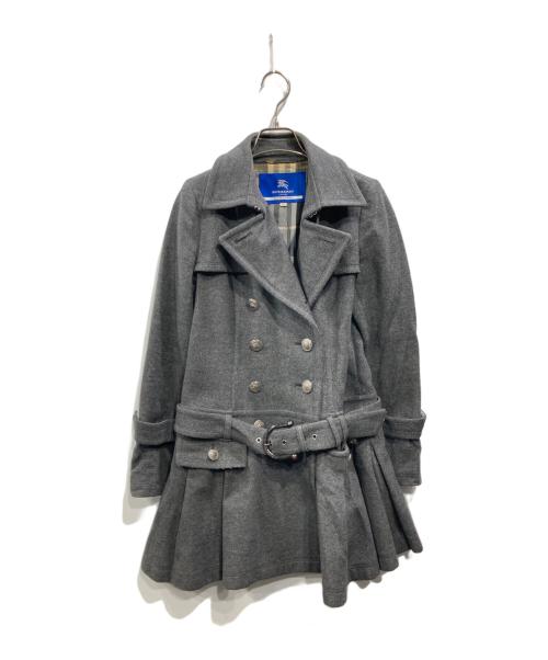 BURBERRY BLUE LABEL（バーバリー ブルー レーベル）BURBERRY BLUE LABEL (バーバリー ブルー レーベル) ウールトレンチコート グレー サイズ:38の古着・服飾アイテム