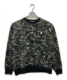 A BATHING APE（ア ベイシング エイプ）の古着「MARBLING CAMO LOGO RELAXED FIT CREWNECK」｜ブラック