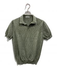 GRAN SASSO（グランサッソ）の古着「ニットポロシャツ」｜グリーン