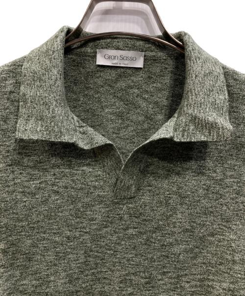 GRAN SASSO（グランサッソ）GRAN SASSO (グランサッソ) ニットポロシャツ グリーン サイズ:48の古着・服飾アイテム