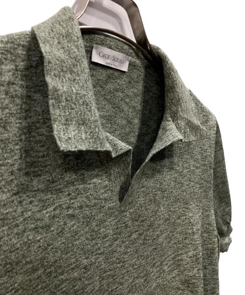 GRAN SASSO（グランサッソ）GRAN SASSO (グランサッソ) ニットポロシャツ グリーン サイズ:48の古着・服飾アイテム