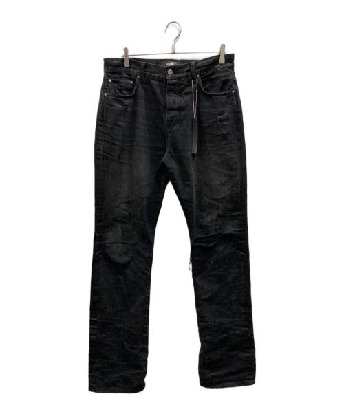 AMIRI（アミリ）AMIRI (アミリ) ショットガンディストレスト ストレートジーンズ ブラック サイズ:W32の古着・服飾アイテム
