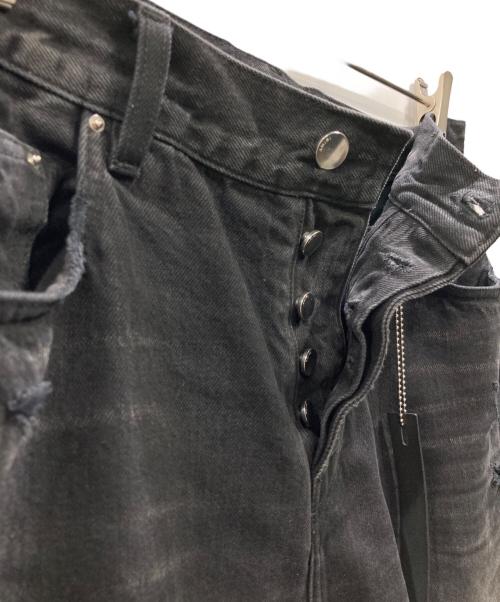 AMIRI（アミリ）AMIRI (アミリ) ショットガンディストレスト ストレートジーンズ ブラック サイズ:W32の古着・服飾アイテム