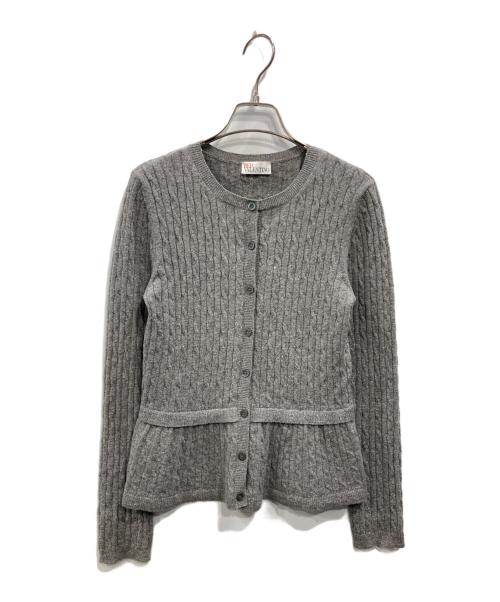 RED VALENTINO（レッドヴァレンティノ）RED VALENTINO (レッドヴァレンティノ) ニットカーディガン グレー サイズ:Sの古着・服飾アイテム