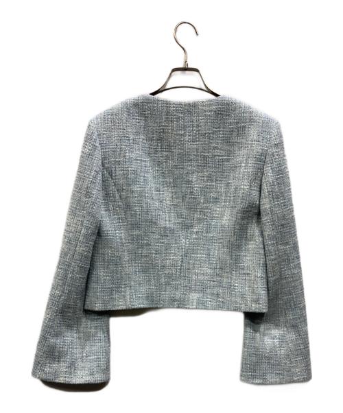 FOXEY NEWYORK（フォクシーニューヨーク）FOXEY NEWYORK (フォクシーニューヨーク) JANETTE JACKET ブルー サイズ:Mの古着・服飾アイテム