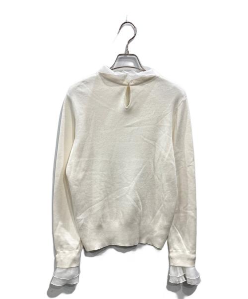 UNITED ARROWS TOKYO（ユナイテッドアローズトウキョウ）UNITED ARROWS TOKYO (ユナイテッドアローズトウキョウ) オーガンジー ラッフルフリル 4WAY ニット ホワイト サイズ:表記なしの古着・服飾アイテム