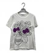 COMME des GARCONS COMME des GARCONSコムデギャルソン コムデギャルソン）の古着「フラワープリントＴシャツ」｜ホワイト