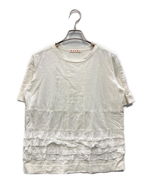 MARNI（マルニ）MARNI (マルニ) フリルカットソー ホワイト サイズ:40の古着・服飾アイテム