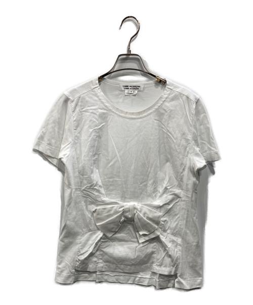 COMME des GARCONS COMME des GARCONS（コムデギャルソン コムデギャルソン）COMME des GARCONS COMME des GARCONS (コムデギャルソン コムデギャルソン) フロントリボン半袖カットソー ホワイト サイズ:SIZE Mの古着・服飾アイテム