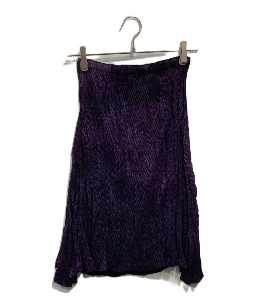 ISSEY MIYAKE（イッセイミヤケ）ISSEY MIYAKE (イッセイミヤケ) ジグザグプリントプリーツフレアスカート パープル サイズ:2の古着・服飾アイテム