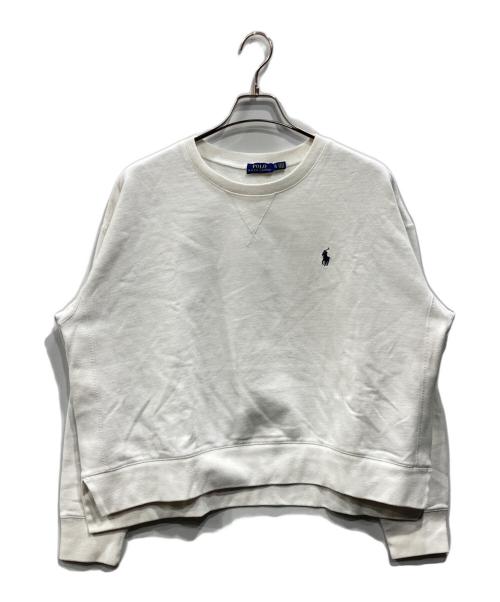 POLO RALPH LAUREN（ポロ・ラルフローレン）POLO RALPH LAUREN (ポロ・ラルフローレン) クルーネックスウェット ホワイト サイズ:XLの古着・服飾アイテム