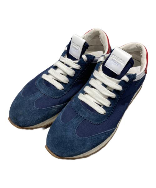 PRADA（プラダ）PRADA (プラダ) ローカットスニーカー ネイビー サイズ:38の古着・服飾アイテム