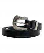 TORY LEATHERトリーレザー）の古着「3-Piece Silver Buckle Set Belt」｜ブラック