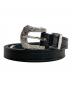 TORY LEATHER（トリーレザー）の古着「3-Piece Silver Buckle Set Belt」｜ブラック