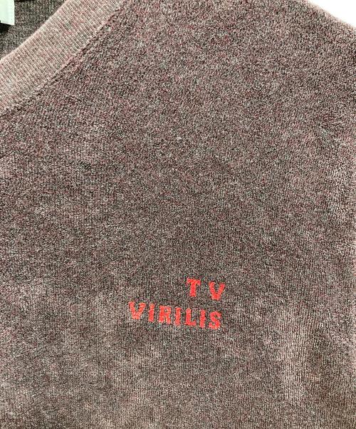 TOGA VIRILIS（トーガ ビリリース）TOGA VIRILIS (トーガ ビリリース) パイルVネックカットソー ボルドー サイズ:46の古着・服飾アイテム