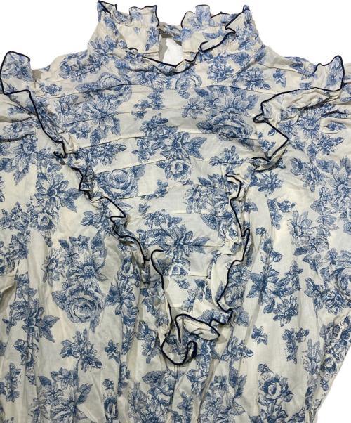 SEVEN TEN by MIHO KAWAHITO（セブン テン バイ ミホ カワヒト）SEVEN TEN by MIHO KAWAHITO (セブン テン バイ ミホ カワヒト) ヴィクトリアンプリントドレス アイボリー×ブルー サイズ:Sの古着・服飾アイテム