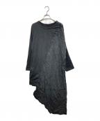 LIMI feuリミフゥ）の古着「アシンメトリーカットワンピース」｜ブラック