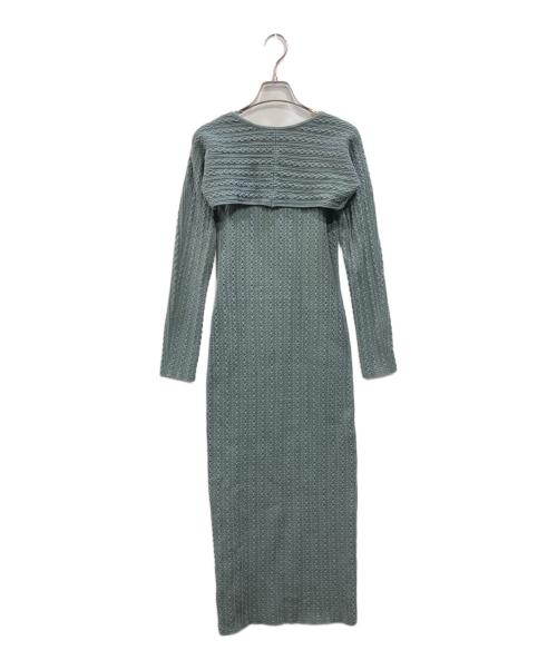 Snidel（スナイデル）Snidel (スナイデル) カーデセットアメスリニットワンピ モスグリーン サイズ:Fの古着・服飾アイテム