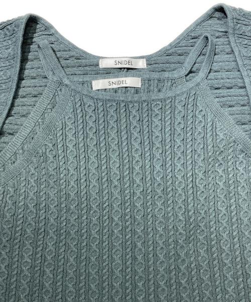 Snidel（スナイデル）Snidel (スナイデル) カーデセットアメスリニットワンピ モスグリーン サイズ:Fの古着・服飾アイテム