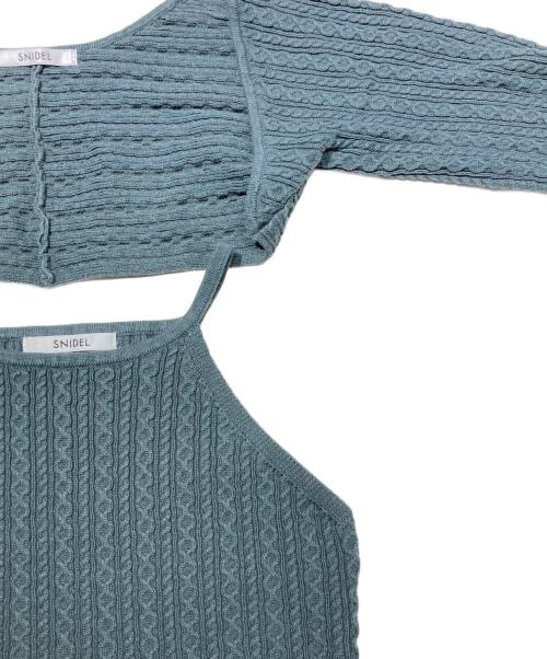 Snidel（スナイデル）Snidel (スナイデル) カーデセットアメスリニットワンピ モスグリーン サイズ:Fの古着・服飾アイテム
