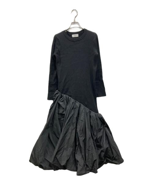 emmi atelier（エミアトリエ）emmi atelier (エミアトリエ) ニットドッキングアシンメトリーワンピース ブラック サイズ:1の古着・服飾アイテム