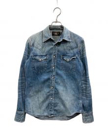 RRL（ダブルアールエル）の古着「デニムウエスタンシャツ」｜ブルー