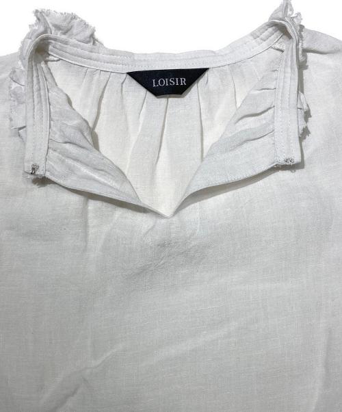 LOISIR（ロワズィール）LOISIR (ロワズィール) リネンブラウス ホワイト サイズ:表記なしの古着・服飾アイテム