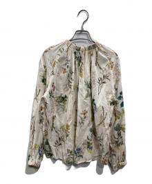 TOMORROW LAND collection（トゥモローランドコレクション）の古着「コロンブスノートプリント ネックギャザーブラウス」｜ホワイト