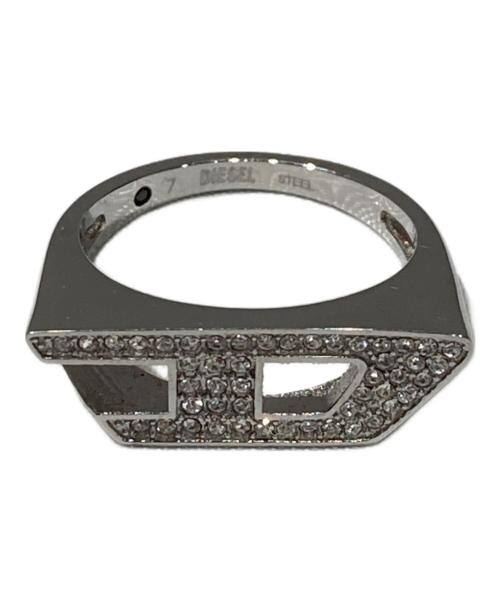 DIESEL（ディーゼル）DIESEL (ディーゼル) ロゴリング シルバー サイズ:US7（15号）の古着・服飾アイテム