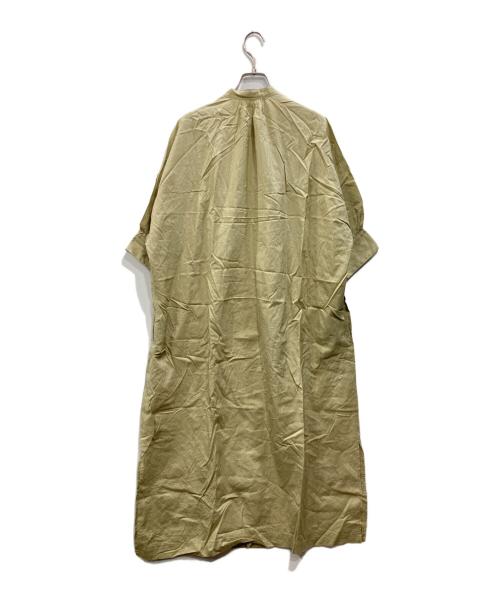 DES PRES（デ プレ）DES PRES (デ プレ) コットンシルクタイプライター バンドカラーシャツワンピース カーキ サイズ:36の古着・服飾アイテム