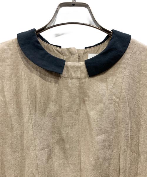 magali（マガリ）MAGALI (マガリ) 半袖リネンワンピース ベージュ サイズ:freeの古着・服飾アイテム