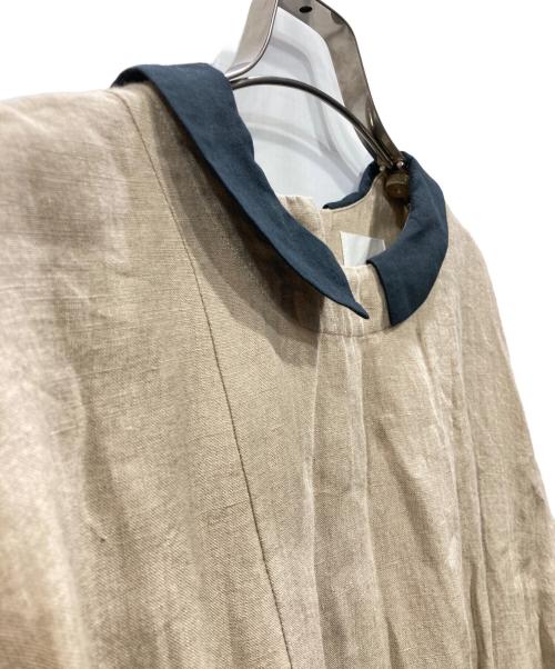 magali（マガリ）MAGALI (マガリ) 半袖リネンワンピース ベージュ サイズ:freeの古着・服飾アイテム