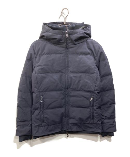 AKM Contemporary（エーケーエムコンテンポラリー）AKM Contemporary (エーケーエムコンテンポラリー) スタンドネック レイヤード ダウンジャケット ネイビー サイズ:Lの古着・服飾アイテム