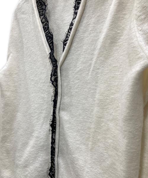 anuans（アニュアンス）anuans (アニュアンス) アイラッシュレーストリミングニットカーディガン アイボリー サイズ:Freeの古着・服飾アイテム