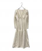 FRAY IDフレイ アイディー）の古着「カットジャガードカシュクールワンピース」｜アイボリー