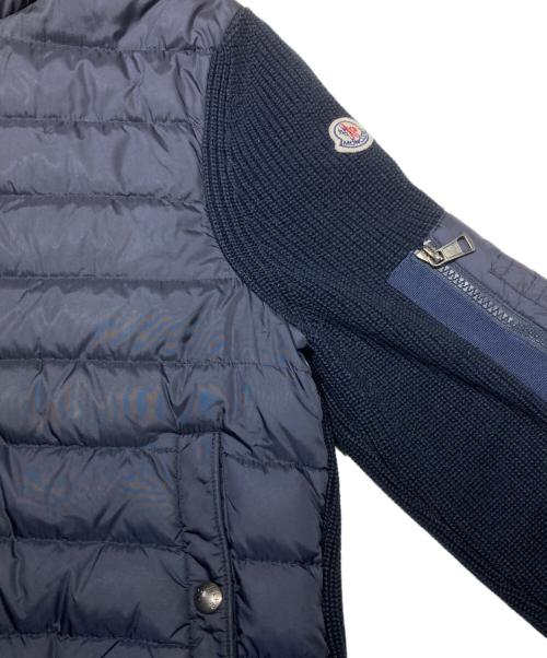 MONCLER（モンクレール）MONCLER (モンクレール) ニット切替ダウンジャケット ネイビー サイズ:Sの古着・服飾アイテム