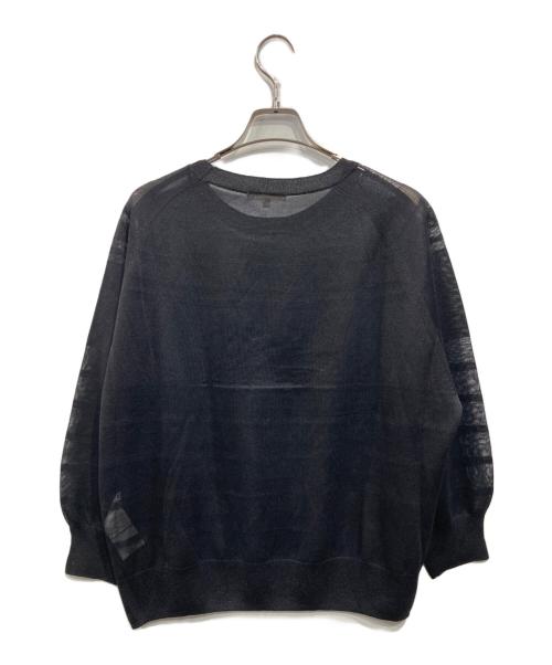 自由区（ジユウク）自由区 (ジユウク) 洗えるシアーボーダー ニット ブラック サイズ:46の古着・服飾アイテム