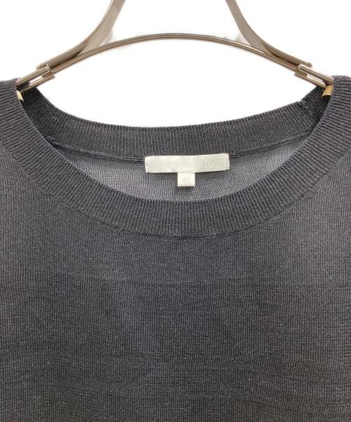 自由区（ジユウク）自由区 (ジユウク) 洗えるシアーボーダー ニット ブラック サイズ:46の古着・服飾アイテム