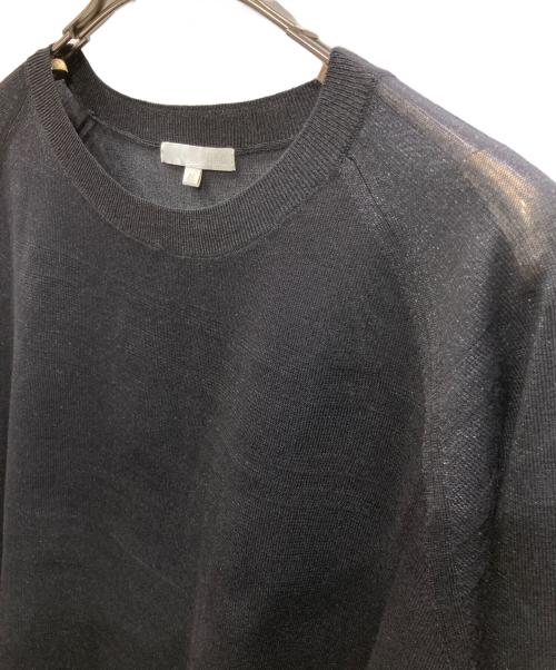 自由区（ジユウク）自由区 (ジユウク) 洗えるシアーボーダー ニット ブラック サイズ:46の古着・服飾アイテム