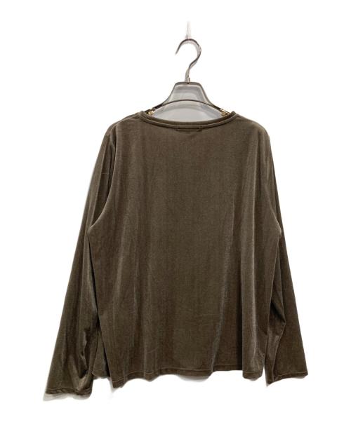 23区（ニジュウサンク）23区 (ニジュウサンク) シアーベロア ロングスリーブ Tシャツ ブラウン サイズ:48 未使用品の古着・服飾アイテム