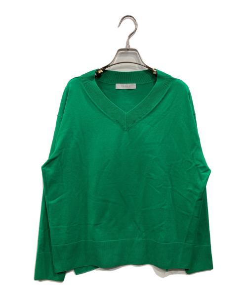 UNFILO（アンフィーロ）UNFILO (アンフィーロ) マイビューティニット Vネック グリーン サイズ:XLの古着・服飾アイテム