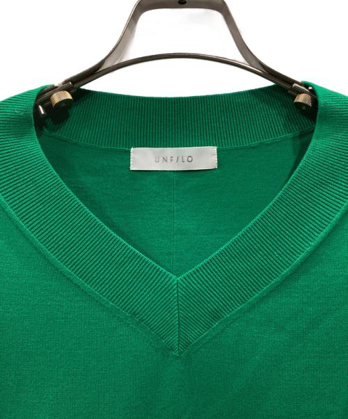 UNFILO（アンフィーロ）UNFILO (アンフィーロ) マイビューティニット Vネック グリーン サイズ:XLの古着・服飾アイテム
